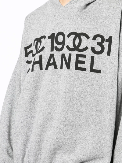 Pre-owned Chanel 1990s Cc Logo-print Hoodie In Grey