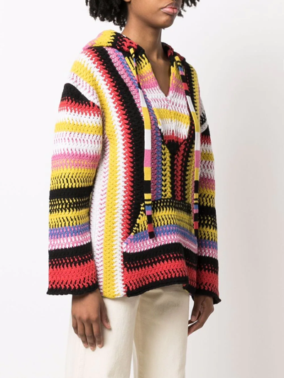 Shop Chloé Macramé-detail Cashmere Hoodie In 9ce Multicolor 5