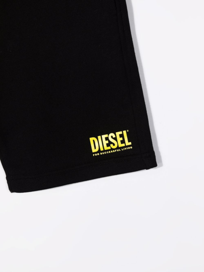 Shop Diesel Logo-print Drawstring Shorts In Black