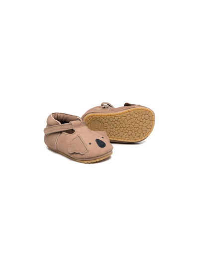 Donsje Pop-up Ears Leather Sandals In Brown