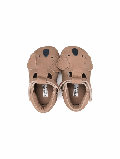 Donsje Pop-up Ears Leather Sandals In Brown