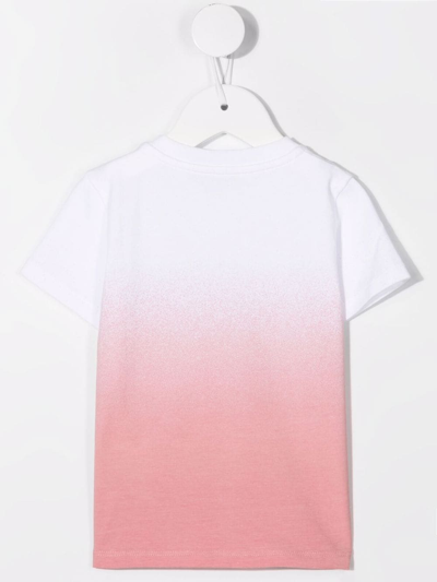Shop Moncler Logo-print Shaded T-shirt In White