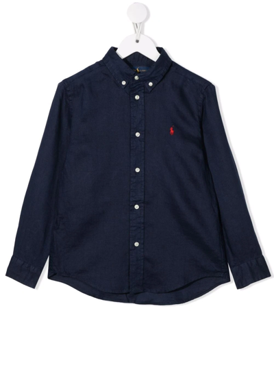 Shop Ralph Lauren Polo Pony Button-down Shirt In Blue