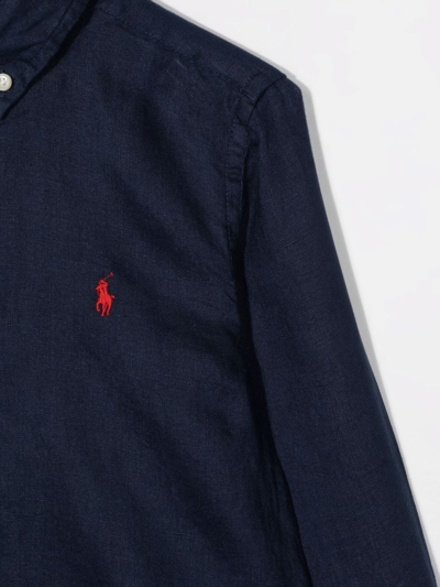 Shop Ralph Lauren Polo Pony Button-down Shirt In Blue