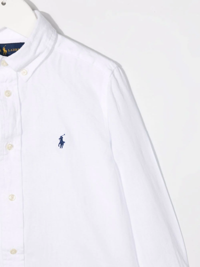 Shop Ralph Lauren Polo Pony Button-down Shirt In White