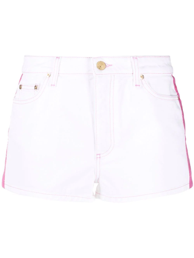 Shop Chiara Ferragni Logo-patch Denim Shorts In White