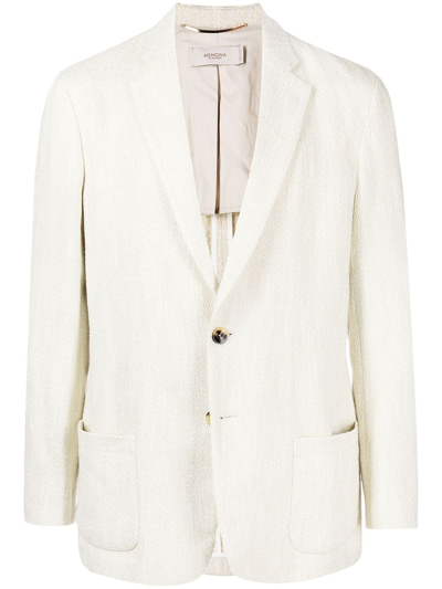 Shop Agnona Single-breasted Fitted Blazer In White