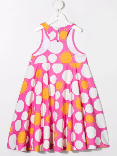 Shop Stella Mccartney Graphic-print Empire Sleeveless Dress In Pink