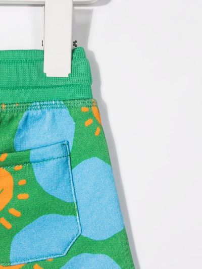 Stella Mccartney Graphic-print Elasticated-waist Shorts In Green