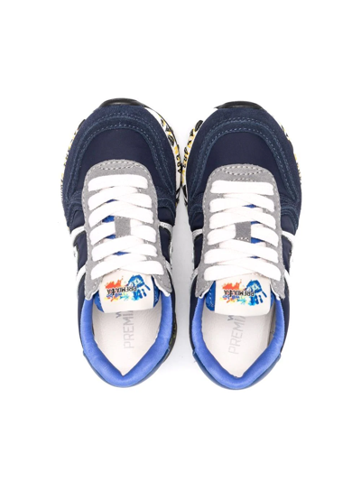 Shop Premiata Lucy Lace-up Sneakers In Blue