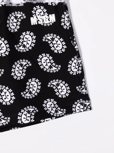 Msgm Bandana Print Bermuda Shorts In White