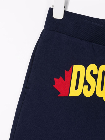 Shop Dsquared2 Logo-print Track Shorts In Blue