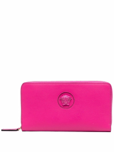 Shop Versace La Medusa Continental Wallet In Rosa