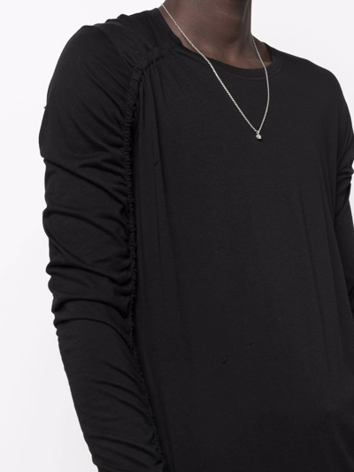 Shop Balmain Long-sleeve Drawstring T-shirt In Black