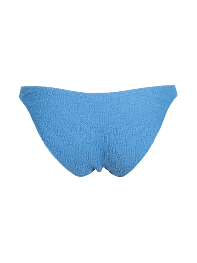 Alexander Wang Bikini Bottom In Textured Logo Jersey In Blue