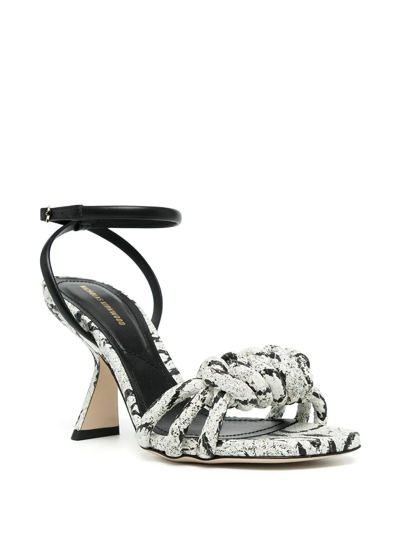 Nicholas Kirkwood Lexi 75mm Knotted High-heel Sandals In Weiss