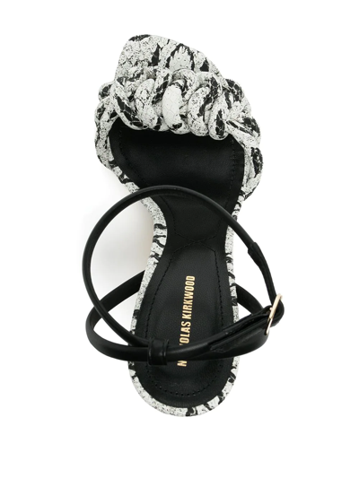 Nicholas Kirkwood Lexi 75mm Knotted High-heel Sandals In Weiss