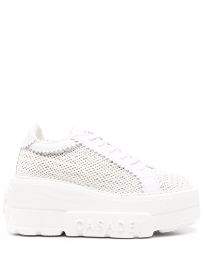 Shop Casadei Platform Low-top Sneakers In Weiss