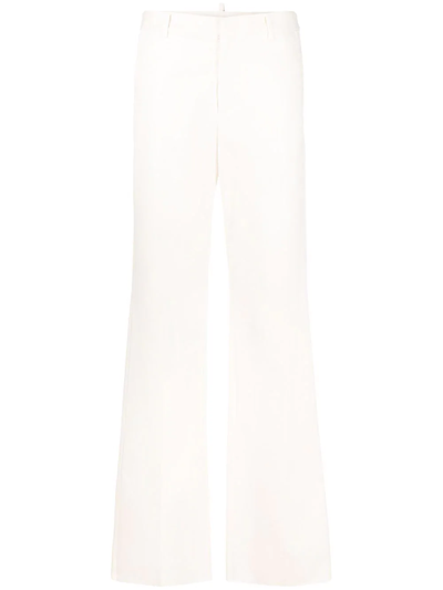 Shop Dsquared2 Straight-leg Mid-rise Trousers In Nude