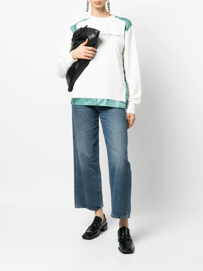 Ferragamo Embroidered Logo Sweatshirt In Weiss