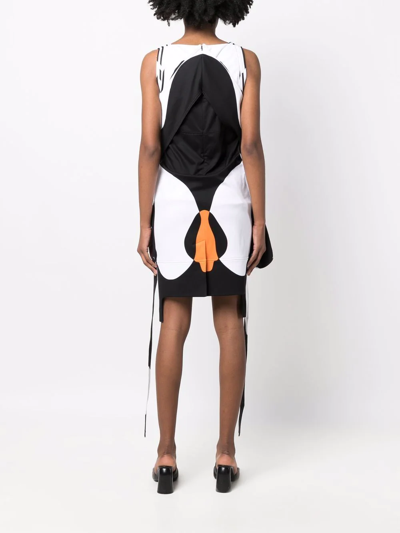 Burberry Panelled Graphic Print Mini Dress In Schwarz