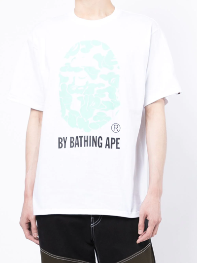 Shop A Bathing Ape Logo-print Cotton T-shirt In Weiss