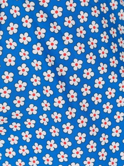 Shop Mc2 Saint Barth Floral-print Drawstring-waist Swim Shorts In Blau