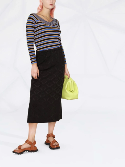 Andersson Bell Nina Off-the-shoulder Striped Ribbed-knit Top In Schwarz