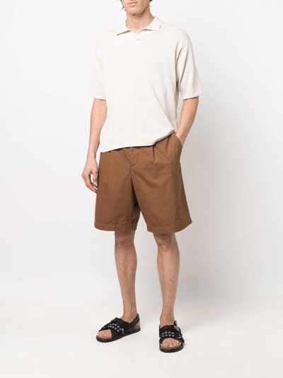 Shop Roberto Collina Short-sleeved Cotton Polo Shirt In Nude