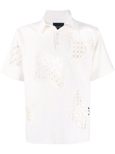 Shop Tokyo James Cut Out-detail Short-sleeved Polo Shirt In Weiss