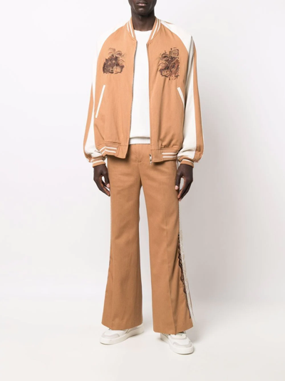 Shop Doublet Embroidered Bomber Jacket In Braun