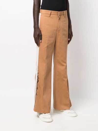 Doublet Side-trim Flared Trousers In Braun