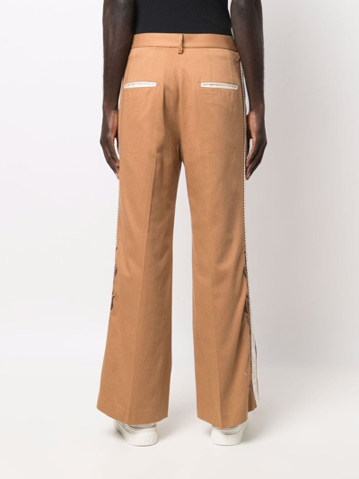 Doublet Side-trim Flared Trousers In Braun