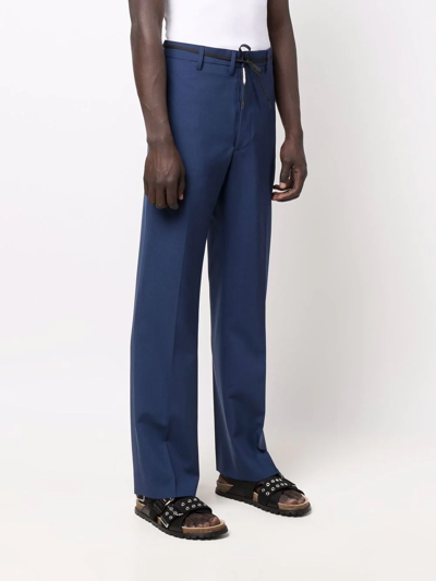 Shop Marni Wide-leg Tailored Trousers In Blau
