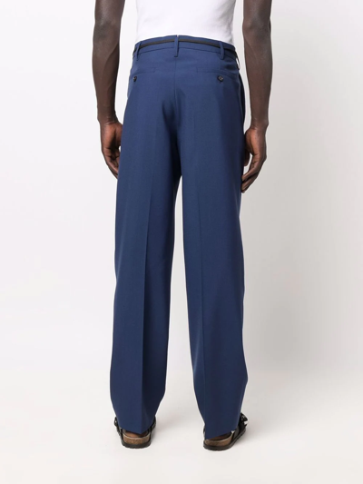 Shop Marni Wide-leg Tailored Trousers In Blau