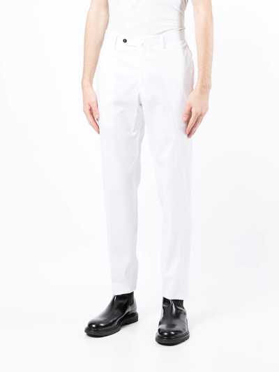 Shop Pt Torino Straight-leg Tailored Trousers In Weiss