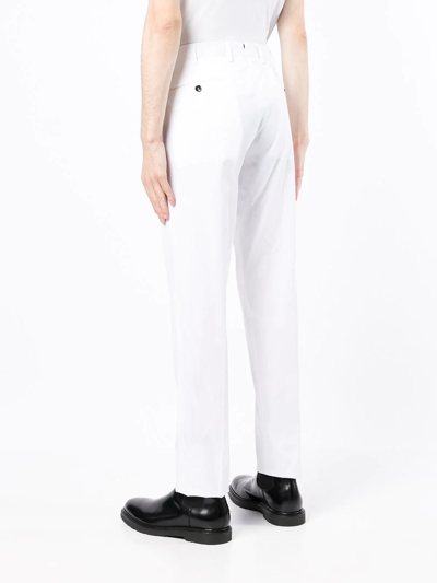 Shop Pt Torino Straight-leg Tailored Trousers In Weiss