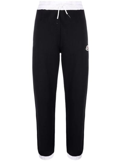 Shop Moncler Elasticated-waistband Track Pants In Schwarz