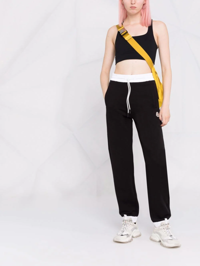 Shop Moncler Elasticated-waistband Track Pants In Schwarz