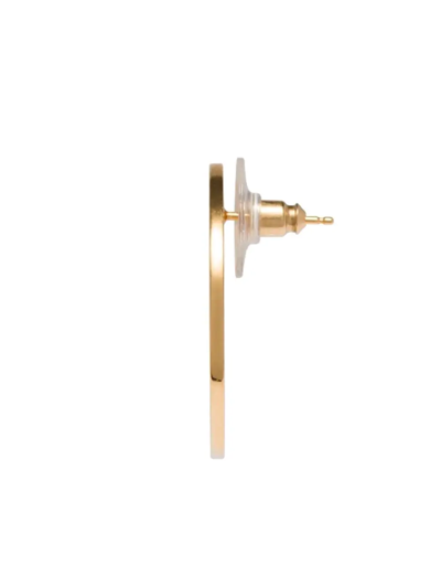 Miu Miu Miu Logo Earrings In Gold