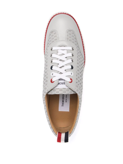 Shop Thom Browne Rwb-stripe Low-top Sneakers In Grau