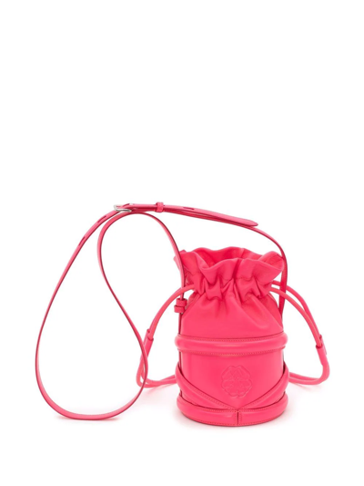 Shop Alexander Mcqueen The Curve Drawstring Mini Bag In Pink