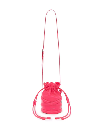 Shop Alexander Mcqueen The Curve Drawstring Mini Bag In Pink