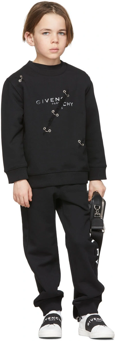 Shop Givenchy Kids Black Trompe-l'œil Ring Sweatshirt In 09b Black