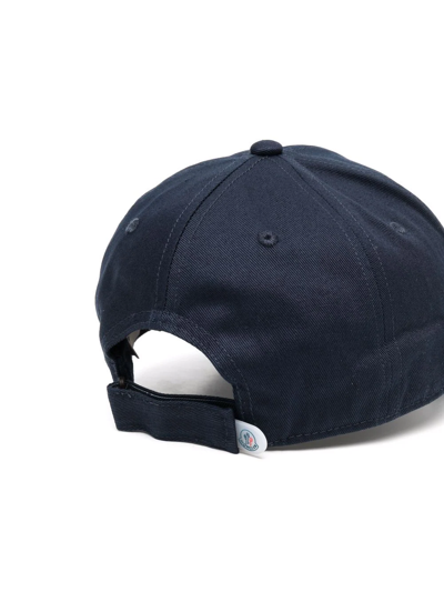 Shop Moncler Logo-patch Cotton Baseball Cap In Blue