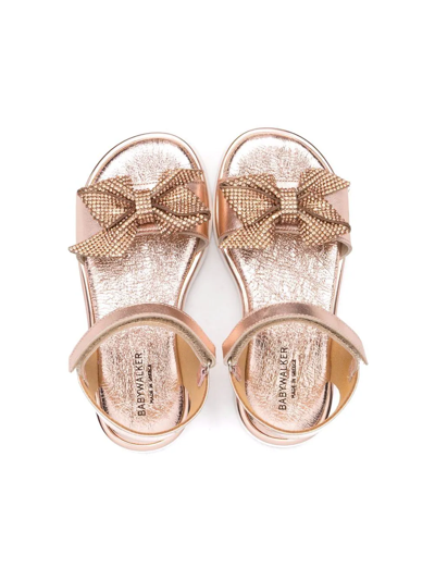 Shop Babywalker Open-toe Leather Sandals In Gold