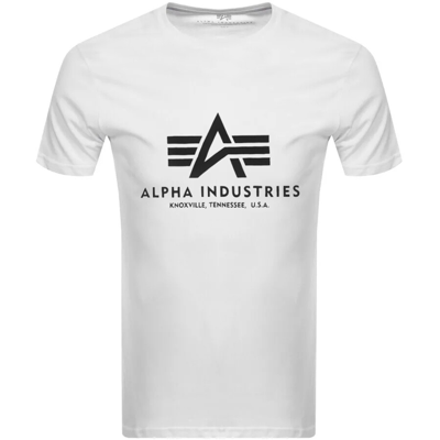 Shop Alpha Industries Basic Logo T Shirt White