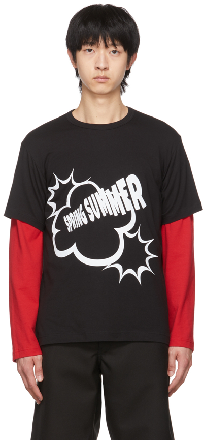 Shop Comme Des Garçons Shirt Black 'spring Summer' T-shirt In 1 Black