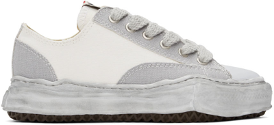 Shop Miharayasuhiro Grey & White Peterson Low-top Sneakers
