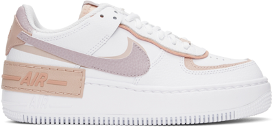 Shop Nike Pink & White Air Force 1 Shadow Sneakers In White/amethyst Ash-p